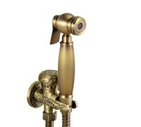 Handheld Bidet Sprayer Kit Hand Held Bidet Sprayer Douche Toilet Kit Antique Brass Shower Head Gold Copper Valve Set Jet Faucet(Style 5 Antique)