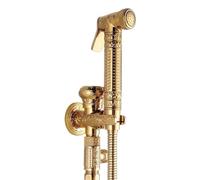 Handheld Bidet Sprayer Kit Hand Held Bidet Sprayer Douche Toilet Kit Antique Brass Shower Head Gold Copper Valve Set Jet Faucet(Style 2 Gold)