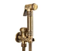Handheld Bidet Sprayer Kit Hand Held Bidet Sprayer Douche Toilet Kit Antique Brass Shower Head Gold Copper Valve Set Jet Faucet(Style 3 Antique)