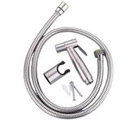 Handheld Bidet Sprayer Kit Handheld Toilet Bidet Faucet Sprayer Stainless Steel Bathroom Hand Set Hose Self Cleaning Shower Head(SilverSet)