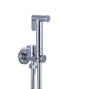 Handheld Bidet Sprayer Kit Wall Mounted Toilet Shower Bidet Spray Faucet Set with Spring PVC SS Hose Chrome/Black/Grey Metal Brass for Bathroom(Chrome Set B)