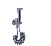 Handheld Bidet Sprayer Kit Wall Mounted Toilet Shower Bidet Spray Faucet Set with Spring PVC SS Hose Chrome/Black/Grey Metal Brass for Bathroom(Chrome Set A)