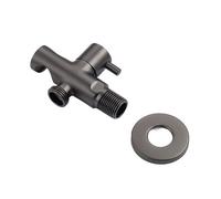 Handheld Bidet Sprayer Kit Wall Mounted Toilet Shower Bidet Spray Faucet Set with Spring PVC SS Hose Chrome/Black/Grey Metal Brass for Bathroom(Gray Valve)