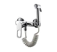Handheld Bidet Sprayer Kit with Hot and Cold Water Wall Mounted Chrome Portable Cloth Diaper Washer Faucet Brass Bathroom Shower Tap for Personal Hygiene, Toilet Cleaning
