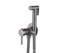 Handheld Bidet Sprayer Set Brass Single Handle Shower Bidet for Toilet Hot & Cold Water Multifunctional Gray Bidet Gun