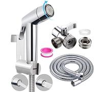 Handheld Bidet Sprayer Toilet Bathroom Douche Cloth Washing Diaper Cleaning Shower Head with with 2 Way Shower Diverter, 59 inches Shower Hose and Hand Shower Holder