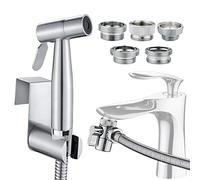 Handheld Bidet Sprayer Toilet Kit, Stainless Steel Muslim Shower and Baby Cloth Diaper Sprayer Kit - with Faucet Splitter,Hose and Hook up Toilet or Wall Mount