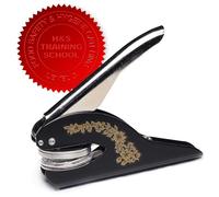 Handheld Black Embosser Pliers with Antique Gold Decals. Company Corporate or Personal Seal (Handheld Black & Gold)