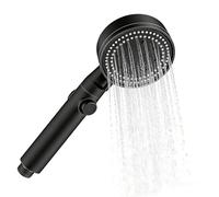 Handheld Black Shower Head, 6 Spray Modes Shower Head Black with Handheld Detachable Large Showers Heads, Matte Blacks Big Flow Showers Heads Showerhead Applicable to Bathrooms or Tiny Homes