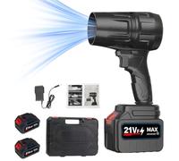 Handheld Blower Dryer, Electric Air Duster Rechargeable with 2 Batteries & Charger, Adjustable Turbo Car Jet Blower, Portable Compressed Air Duster for Home Cleaning Outdoor, Dust, Leaves, Snow