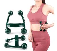 Handheld Body Massager, 2 Pack Easier Grip Trigger Point Deep Tissue Massage Tools, Manual 4-Point Pressure Point Massager for Back, Neck, Shoulder & Full Body Muscle Tension Release, Green