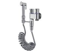 Handheld Brass Cloth Diaper Sprayer Kit - Chrome Cold Water Bidet Attachment with 1-to-2 Out Angle Valve for Ultimate Personal Hygiene & Easy Cleaning
