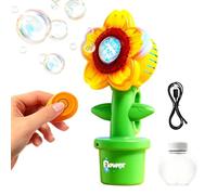 Handheld Bubble Machine | 3 Modes Sunflower USB Rechargeable Remote Control | Automatic Bubble Blower - for Kids Outdoor Grassland Home Garden Park Picnic Beach