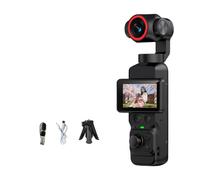Handheld Camera with 32GB Memory Card, Black SINGLE CAMERA | Real-Time Framing Preview, Automatic Face Tracking, Joystick and Button Controls for Vlogs and Everyday Filming
