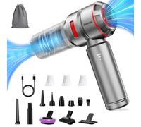 Handheld Car Cordless Vacuum Cleaner: 16000Pa Powerful Mini Hand Held Vacuum Cleaners - 6000mAh Portable Handheld Vacuums with 3 Filters - USB Rechargeable Vacuuming Wireless for Car Pet Hair Bed Home