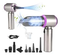 Handheld Car Vacuum Cleaner Cordless, 15000Pa Powerful Wireless Vacuum Cleaner, 4-in-1 Cordless Compressed Air Duster & Air Blower & Pump, USB Rechargeable Vacuuming for Car Pet Hair Bed Home (Purple)