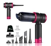 Handheld Car Vacuum Cleaner with 15000Pa Strong Suction, 4 in 1 Cordless Mini Portable Vacuum & Air Duster with 2000mAh Battery, Small Powerful Rechargeable Vacuum for Car,Home,Office(Pink)