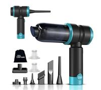 Handheld Car Vacuum Cleaner with 15000Pa Strong Suction, 4 in 1 Cordless Mini Portable Vacuum & Air Duster with 2000mAh Battery, Small Powerful Rechargeable Vacuum for Car,Home,Office(Blue)