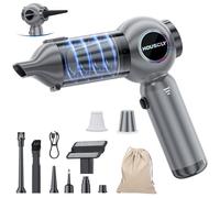 Handheld Car Vacuum Portable Cordless 25000Pa High Power Small Mini Hand Vacuum Cleaner Rechargeable 4-in-1 Compressed Air Duster Blower Pump Wireless Handheld Vac for Car Office Desktop Home Cleaning