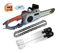Handheld Chainsaw Wall Cutter, 18.9 in Brushless Diamond Chain, with 2 Chains/2 Guide Bar, Water Fed Dust Suppression, for Granite, Reinforced Concrete