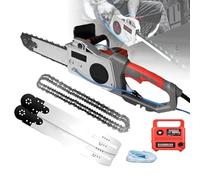 Handheld Chainsaw Wall Cutting Machine Electric Diamond Chain Cutter Heavy Duty Concrete Saw 2 Chains/2 Guide Bar Depth 35/48cm Reinforced Concrete/Granite/Marble(480mm)