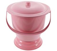 Handheld Chamber Pot with Cover Pp Plastic Urinal Bucket | Non Slip Base, Drop Resistant Build, Stable and Labor Saving, Red Household Use for Elder