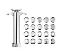 Handheld Clay Extruder Tool 20 Tips Stainless Steel Sugar Clay Clay Extruder Cutter Font for Cake Candy Decoration