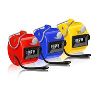 Handheld Clicker Counters - Golf Digital 4-Digit Baseball Finger Click Mechanical Tally Counter with 3pcs Lanyard for Sports Events Coaching Counting