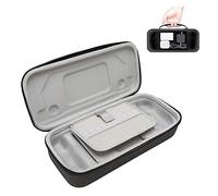 Handheld Console Carrying Case for Steam Deck and Other Accessories, Protective Hard Travel Carry Storage Bag with Handle Built in Storage Card Slot Stand. (Dark Gray)