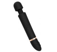 Handheld Cordless Personal Wand Massager Dual Ended Waterproof USB Rechargeable 12 Vibration Patterns Skin-Soft Silicone Wireless Massage Wand Therapeutic Massager Muscle Aches Sport Recovery (Black)