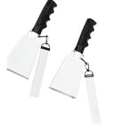 Handheld Cowbell 2-Pack with Wrist Straps for Group | Iron Cowbell Bodies and Long Textured Handles, Clear Cowbell Sound, Attached Wrist Straps for Group