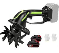 Handheld Cultivator, Cordless Mini Weeder, 10 cm Tilling Width and Depth, Hardened Blades, Safety Lock, for Garden Soil