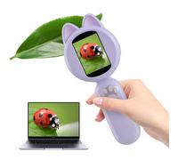 Handheld Digital Microscope,2MP Digital Microscope with 8 LED Lights,1920x1080P,Scientific Observation Microscopes for Students (Purple)