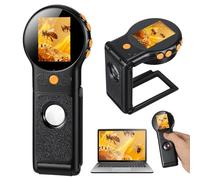 Handheld Digital Microscope 500X Portable Pocket Scope 2.0" IPS Screen Mini Microscopes USB Rechargeable Microscope Magnifier with HD Magnifying Glass and 8 Led Lights for Coins Insects Plants