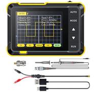 Handheld Digital Oscilloscope, Portable Multifunction Oscilloscope for Beginners, 200 kHz Bandwidth, 2.5 MS/s Sample Rate, Includes High Voltage Probe, Adapter, Type-C USB Cable
