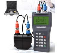 Handheld Digital Ultrasonic Flow Meter for Liquid Flow Measurement, Clamp On for DN15-6000mm Pipes, Operating Temperature -30-90℃, with Transducers