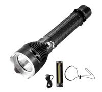 Handheld Dive Flashlight Aluminum Alloy Long-Form Lamp with Textured Finish, Side Control for Waterwork, Dark Use Dive Torch Underwater Lamp Search Light Low Visibility Hand Light Wet Grip Long Body