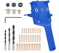 Handheld Dowel Jig Kit - 41Pcs Woodworking Drill Guide Locator, Portable Doweling Jig for Accurate Wood Drilling Wood Drilling Set