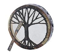 Handheld Drum - Circular Shamanic Drum, Ornamental Hand Drums | Tree Pattern Hand Drum with Drumstick, Soulful Sound Healing Instrument for Sacred Music, Contemplative MEDetation (9.84 X 9.84 X 1.57 I