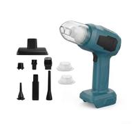 Handheld Dust Blower ABS Body 7 Nozzles Included(blue) | ABS material, 7 multi-functional nozzles, dusting blowing inflating, for versatile use