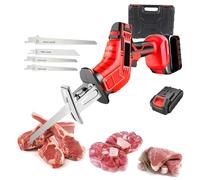 Handheld Electric Bone Saw, Portable Reciprocating Saw, with LED Lighting/Protection Switch, Speed: 0-3000r/min, with Saw X 4, for Wood, Trees Cutting, Pipe Bones,1-Battery