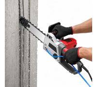 Handheld Electric Chainsaw Wall Cutter, Concrete Saw Cutter | Electric Chainsaw Cutting Tool with Water Fed Dust Suppression, Chains & Guide Bar, for Concrete, Granite(350mm)