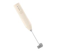 Handheld Electric Foam Maker - Beige Powerful Milk Frother | Milk Frother Wand for Coffee | 3 Speeds Coffee Frother | Electric Stirrer | Whisk | Drink Mixer Foamer for Lattes, Cappuccino