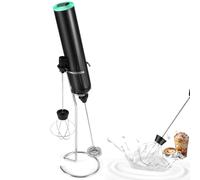 Handheld Electric Milk Frother with Detachable Whisk, USB Rechargeable 3-Speed Foam Mixer, Compact & Waterproof Foam Maker for Coffee Lattes Cappuccinos Hot Chocolates & Egg Beating, Black