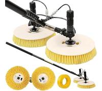 Handheld Electric Solar Panel Cleaner with Telescopic Pole and Rotating Nylon Brush for Efficient Photovoltaic Maintenance