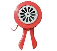 Handheld Emergency with Foldable Hand Crank, Red Aluminium Air Raid Alarm for Emergency Use, Disaster Prep, Fire Drill & Safety Alert.