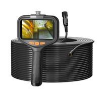 Handheld Endoscope Camera 4.3 Inch Screen 2-100 Meter Rigid Cable HD1080P 8MM/5.5MM Front SIde Lens Pipe Inspection Borescope(20m,8MM Side Camera)