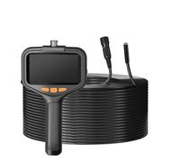 Handheld Endoscope Camera 4.3 Inch Screen 2-100 Meter Rigid Cable HD1080P 8MM/5.5MM Front SIde Lens Pipe Inspection Borescope(15m,5.5MM Front Split)