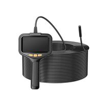 Handheld Endoscope Camera 4.3 Inch Screen 2-100 Meter Rigid Cable HD1080P 8MM/5.5MM Front SIde Lens Pipe Inspection Borescope(10m,5.5MM Front Camera)