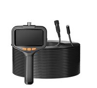 Handheld Endoscope Camera 4.3 Inch Screen 2-100 Meter Rigid Cable HD1080P 8MM/5.5MM Front SIde Lens Pipe Inspection Borescope(10m,8MM Front Split)